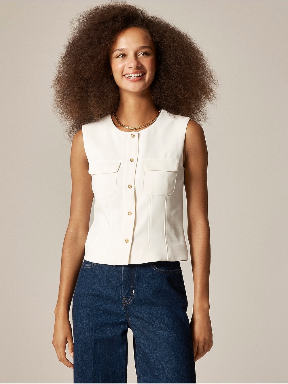 J.crew Crewneck vest in city crepe NWT sz 4
